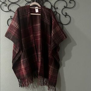 Woolrich Burgundy and Gray Shawl